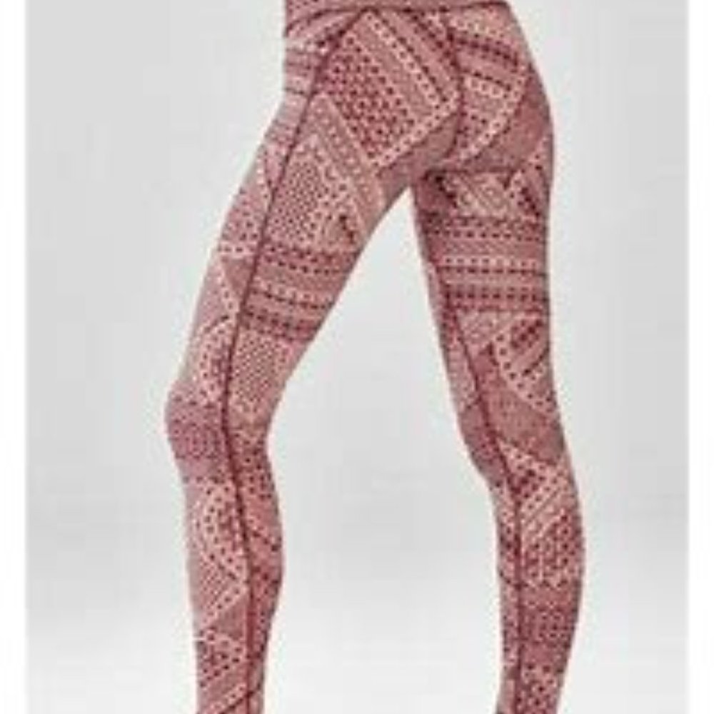VGW-Fabletics powerhold maroon pink print leggings